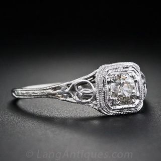 Art Deco .40 Carat Solitare Engagement Ring
