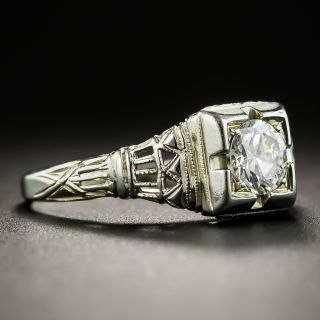 Art Deco .43 Carat Solitaire Diamond Ring