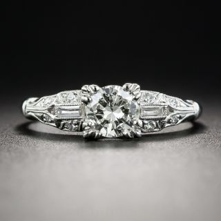 Art Deco .44 Carat Diamond Platinum Engagement Ring - 1