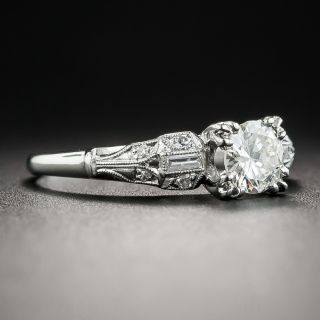 Art Deco .44 Carat Diamond Platinum Engagement Ring