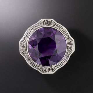 Art Deco 45.00 Carat Gemmy Amethyst Brooch - 2