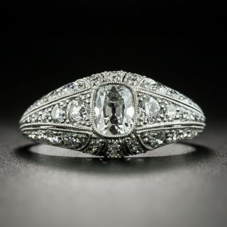 Art Deco .45 Carat Antique Cushion-Cut Diamond Engagement Ring - 2