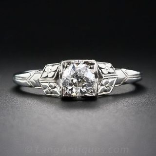 Art Deco .45 Carat Diamond Engagement Ring