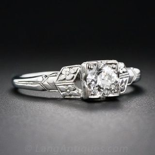 Art Deco .45 Carat Diamond Engagement Ring