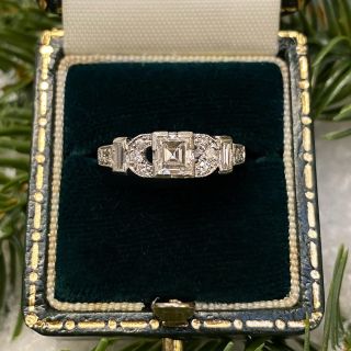 Art Deco .45 Carat Diamond Engagement Ring