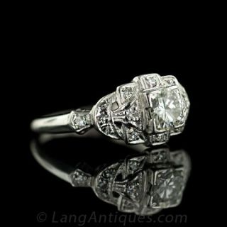 Art Deco .45 Carat Diamond Engagement Ring