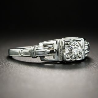 Art Deco .45 Carat Solitaire Diamond Engagement Ring