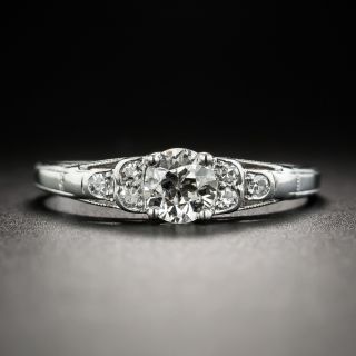 Art Deco .45 Ct. 18K White Gold Diamond Engagement Ring - 2