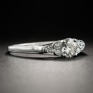 Art Deco .45 Ct. 18K White Gold Diamond Engagement Ring