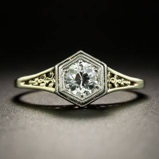 Art Deco .46 Carat Solitaire Engagement Ring - 3