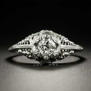 Art Deco .47 Carat Diamond Engagement Ring - 2
