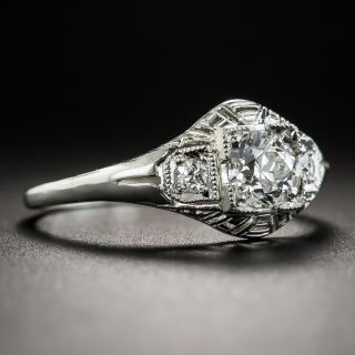 Art Deco .47 Carat Diamond Platinum Engagement Ring by Katz & Ogush