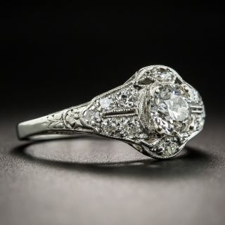 Art Deco .47 Carat Diamond Platinum Engagement Ring
