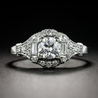 Art Deco .47 Carat Platinum Diamond Engagement Ring