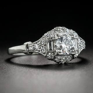 Art Deco .47 Carat Platinum Diamond Engagement Ring