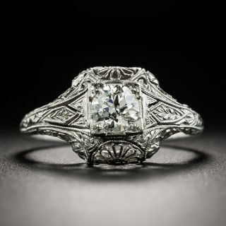 Art Deco .48 Carat Diamond Engagement Ring by Katz & Ogush - 1