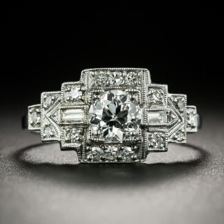 Art Deco .49 Carat Diamond Engagement Ring - GIA E VS2 - 1