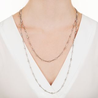 Art Deco 49-Inch 'Diamonds By The Yard' Platinum Necklace
