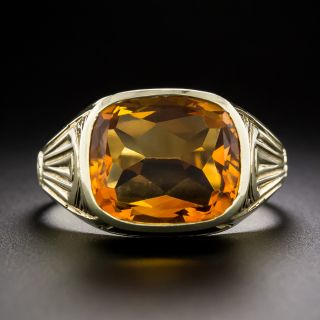 Art Deco 5.40 Carat Citrine Ring - 2