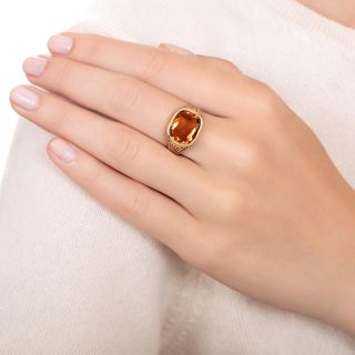 Art Deco 5.40 Carat Citrine Ring