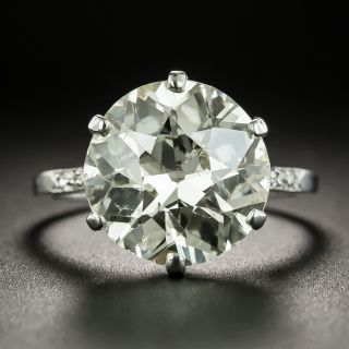 Art Deco 5.60 Carat Diamond Engagement Ring, GIA N I1 - 2