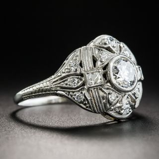 Art Deco .50 Carat Center Platinum Diamond Ring