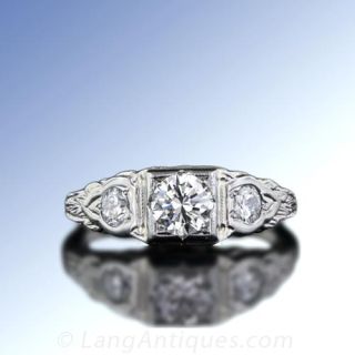 Art Deco Diamond Engagement Ring 