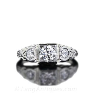 Art Deco .50 Carat Diamond Engagement Ring