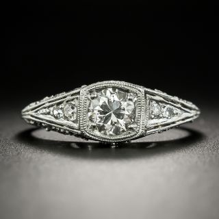 Art Deco .50 Carat Diamond Engagement Ring - GIA E I1 - 3