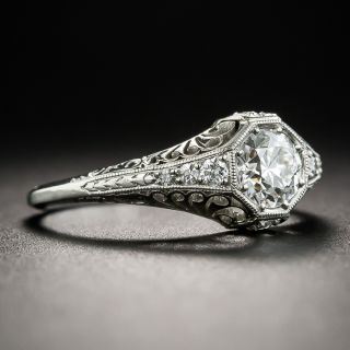 Art Deco .50 Carat Diamond Platinum Engagement Ring, 