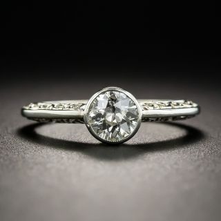 Art Deco .50 Carat Diamond Solitaire Engagement Ring from Yugoslavia - 1