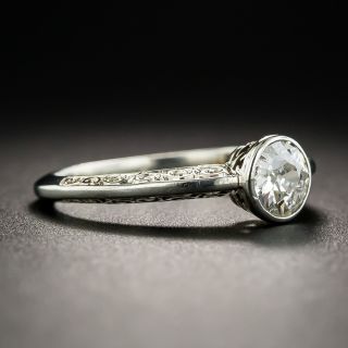 Art Deco .50 Carat Diamond Solitaire Engagement Ring from Yugoslavia