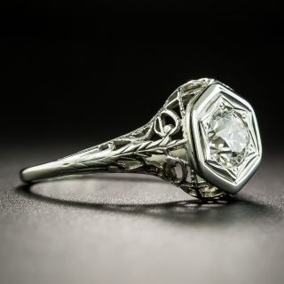 Art Deco .50 Carat Diamond Solitaire Engagement Ring