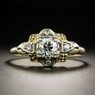 Art Deco .50 Carat Diamond Two-Tone Engagement Ring - 2