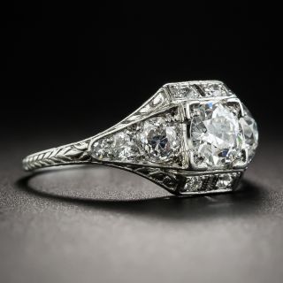 Art Deco .50 Carat Platinum Diamond Engagement Ring