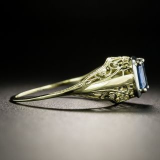 Art Deco .50 Carat Sapphire Filigree Ring