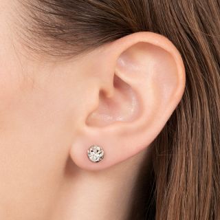 Art Deco .50 Carat Total Weight Diamond Stud Earrings