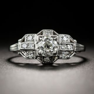 Art Deco .51 Carat Deco Diamond Engagement Ring - GIA H VS2