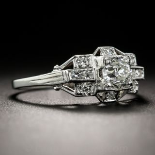 Art Deco .51 Carat Deco Diamond Engagement Ring - GIA H VS2