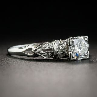 Art Deco .51 Carat Platinum and Diamond Engagement Ring