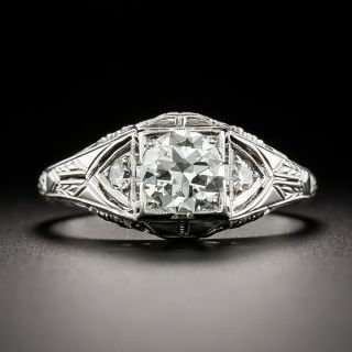 Art Deco .53 Carat Diamond Engagement Ring  - 4