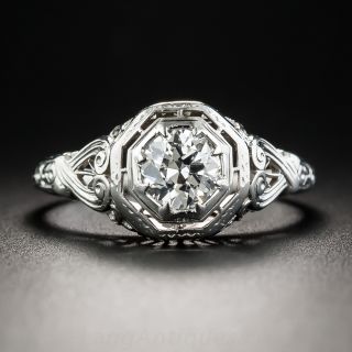 Art Deco .53 Carat Diamond Engagement Ring