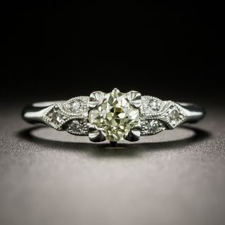 Art Deco .53 Carat Diamond Platinum Engagement Ring - GIA - 2