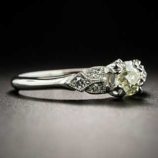 Art Deco .53 Carat Diamond Platinum Engagement Ring - GIA