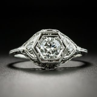Art Deco .54 Carat Diamond Engagement Ring - 2
