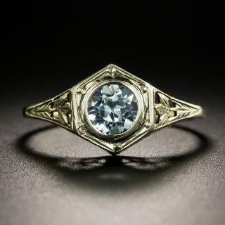 Art Deco .55 Carat Aquamarine Ring - 2