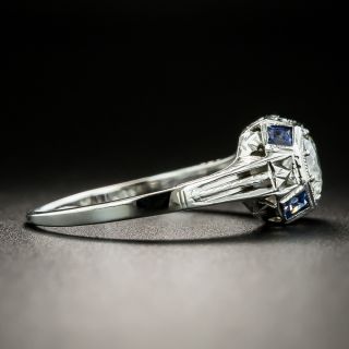 Art Deco .55 Carat Diamond and Sapphire Engagement Ring