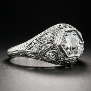 Art Deco .55 Carat Diamond Platinum Dome Ring