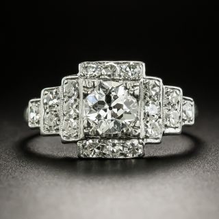 Art Deco .55 Carat Diamond Platinum Engagement Ring - 1