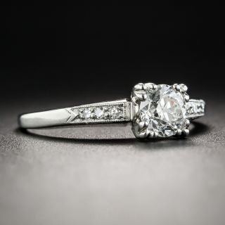 Art Deco .55 Carat Diamond Platinum Solitaire Engagement Ring